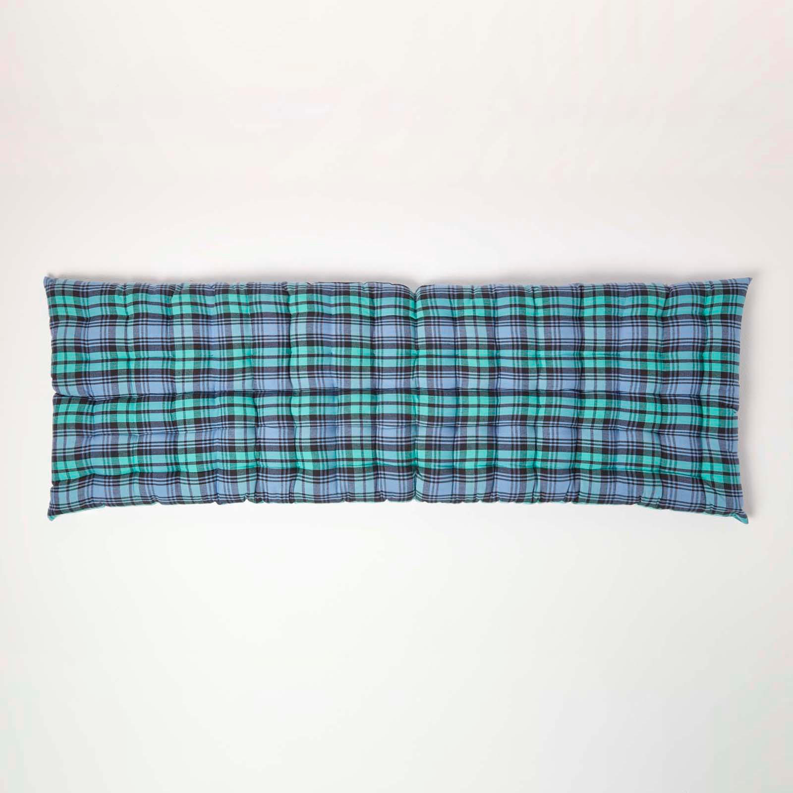 BANKAUFLAGE Blackwatch Schottenkaro 3-Sitzer - Blau, Textil (143/48/5cm) - Homescapes
