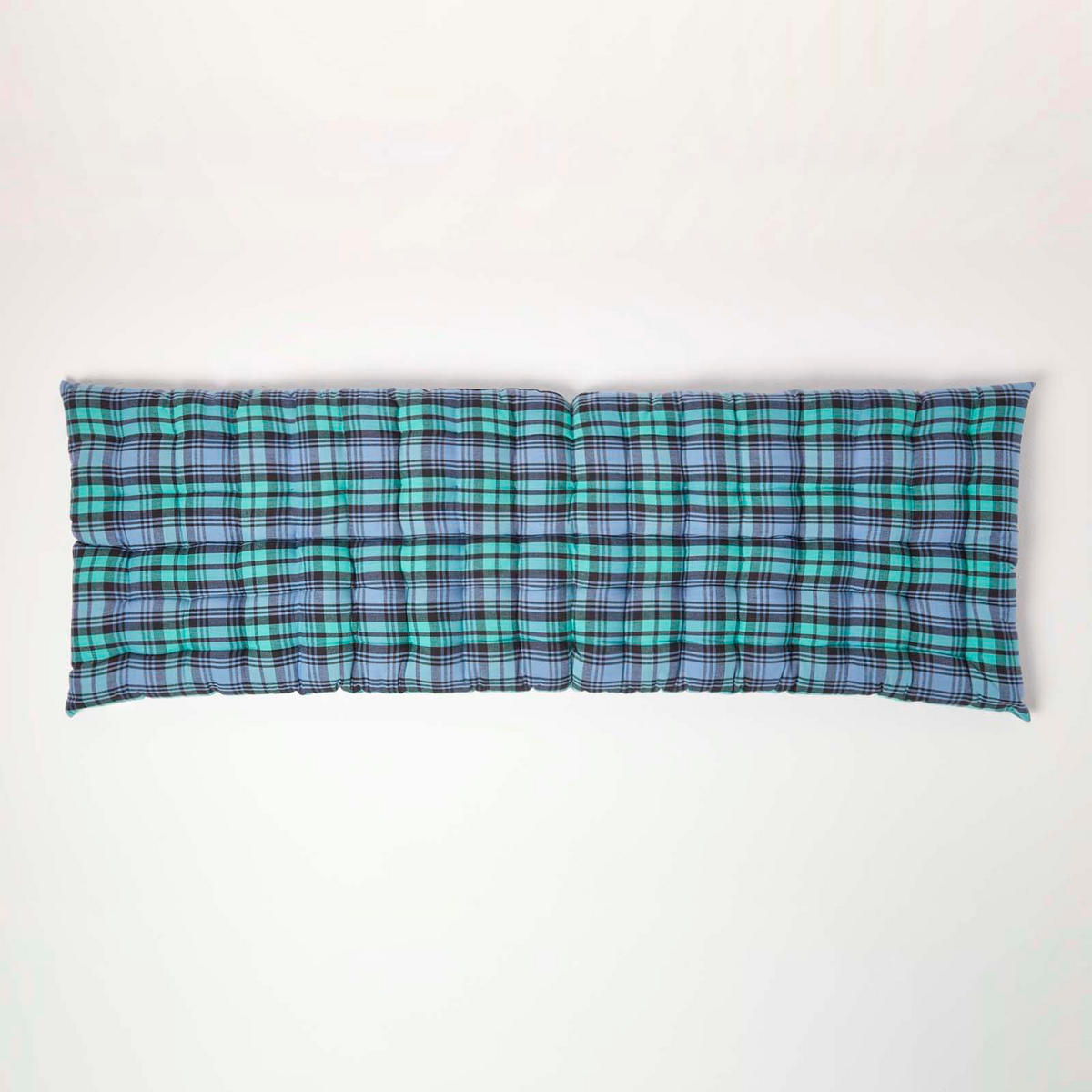 BANKAUFLAGE Blackwatch Schottenkaro 3-Sitzer - Blau, Textil (143/48/5cm) - Homescapes