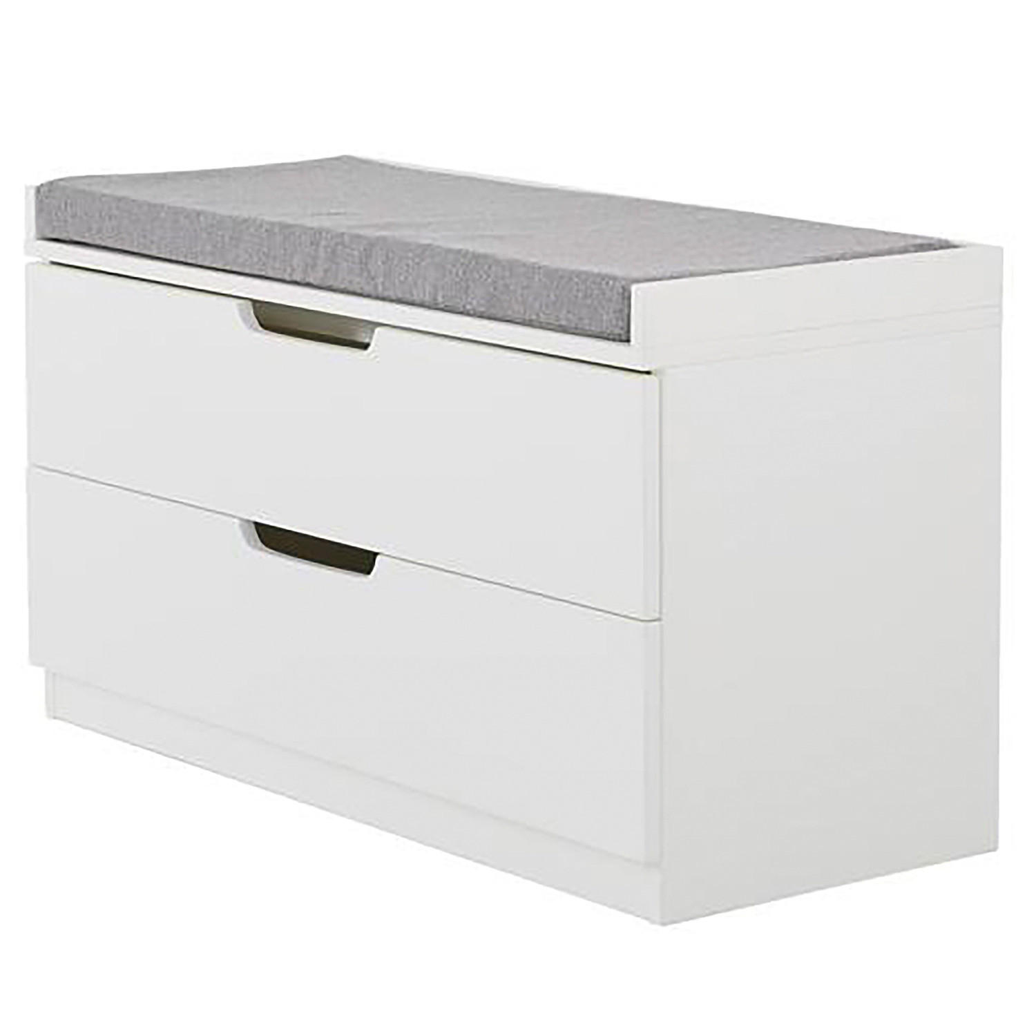 GARDEROBENBANK - Weiß, Holzwerkstoff/Textil (80/45/36cm) - home24