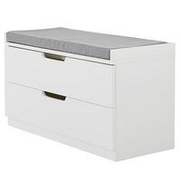 GARDEROBENBANK - Weiß, Holzwerkstoff/Textil (80/45/36cm) - home24