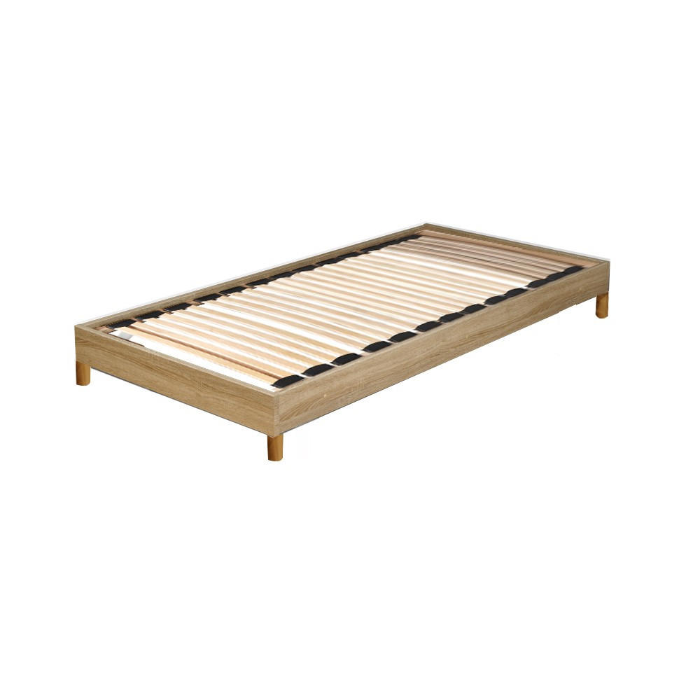 BETTRAHMEN SOMKIT mit Einlegerahmen/ 90x190, Eiche Gebleichte Dekor - Eichefarben, Holzwerkstoff (90/190cm) - Weber Industries