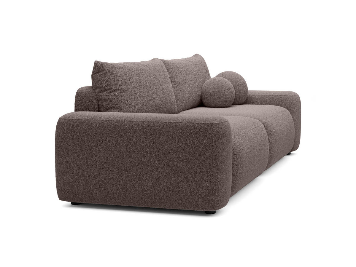 BETTSOFA RUOTA Braun Bucle-Stoff mit Schlaffunktion - Braun, Textil (105/87/257cm) - MASSENO