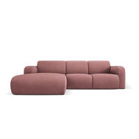 ECKSOFA links Molino aus strukturiertem Stoff rosa 4 Sitzplätze - Pink, Textil (170/250cm) - Micadoni