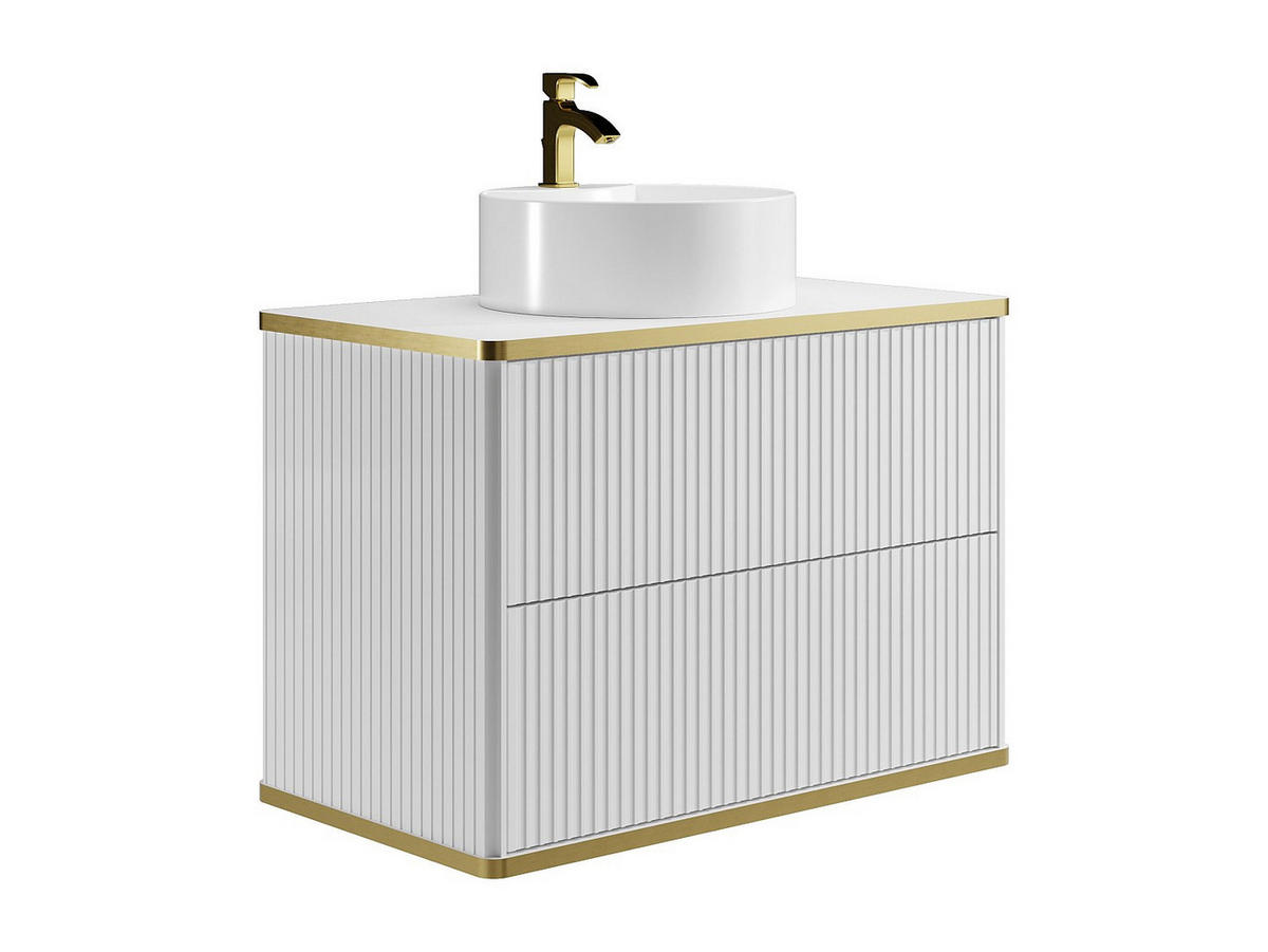 EINZELWASCHTISCH - 80 cm x 47 cm - Holz, Platte - Weiß - KELIZA - Weiß, Holz (80/54/47cm) - Vente-Unique