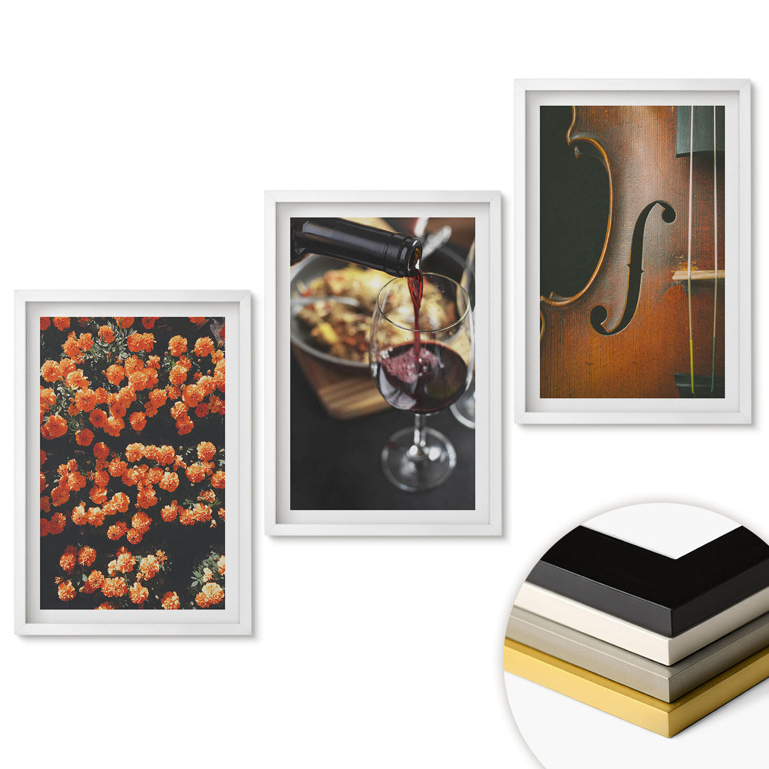 ArtPrintCave Wandbilder Weiß 40x60 cm