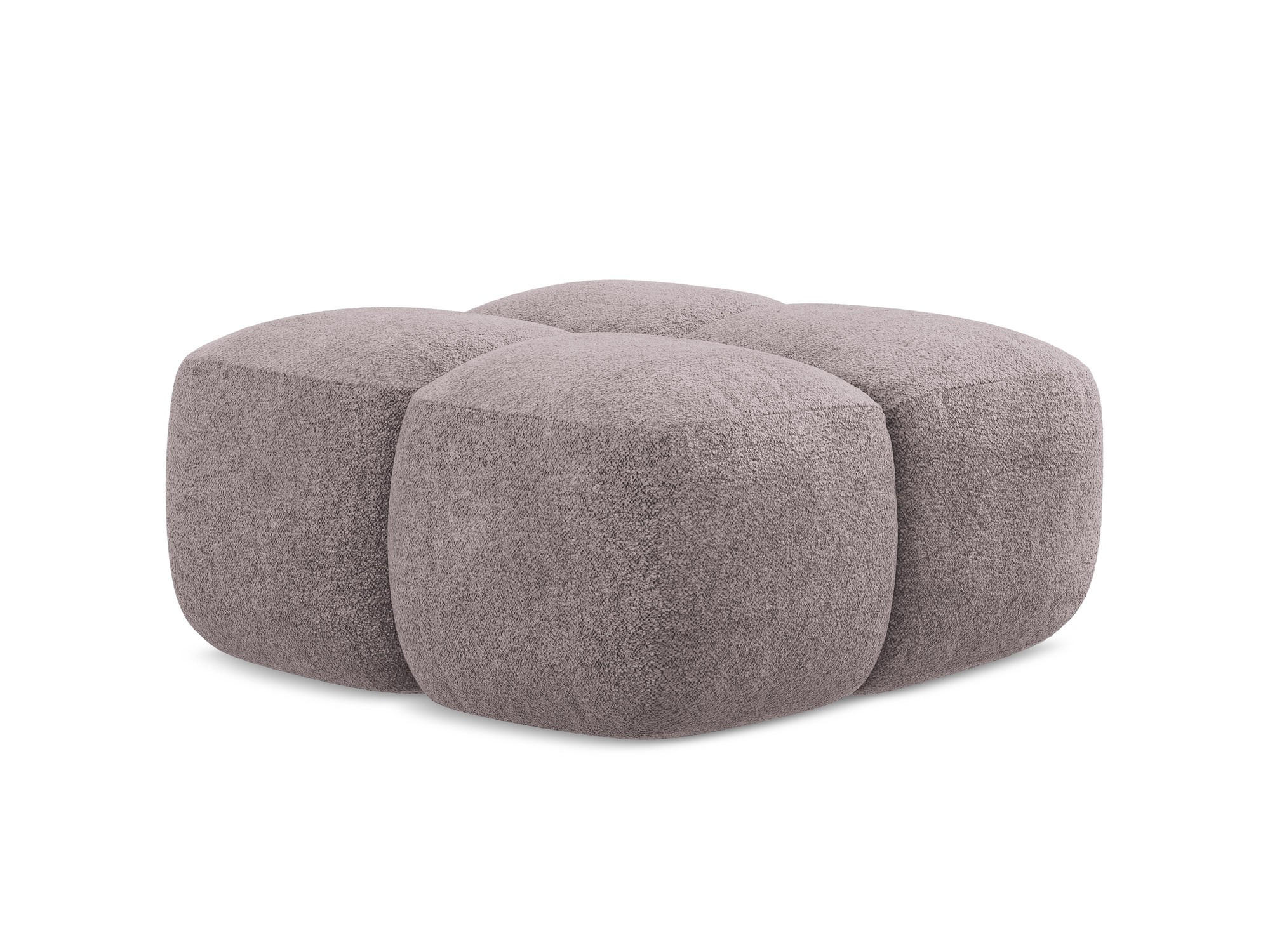 POUF Chenille Stoff Violett - Flieder/Schwarz, Holzwerkstoff/Kunststoff (90/39/90cm) - Makamii