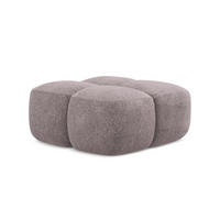 POUF Chenille Stoff Violett - Flieder/Schwarz, Holzwerkstoff/Kunststoff (90/39/90cm) - Makamii