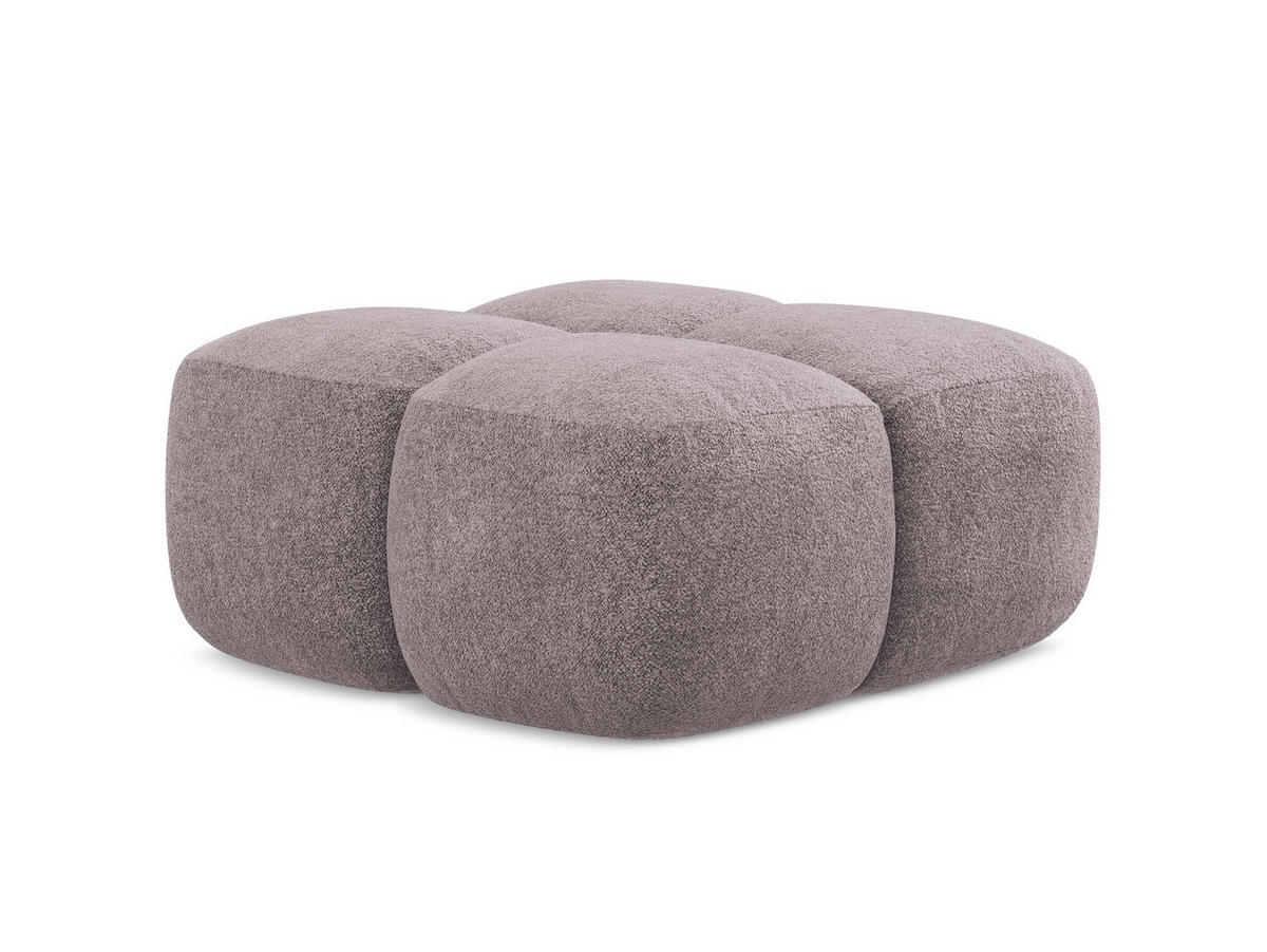 POUF Chenille Stoff Violett - Flieder/Schwarz, Holzwerkstoff/Kunststoff (90/39/90cm) - Makamii
