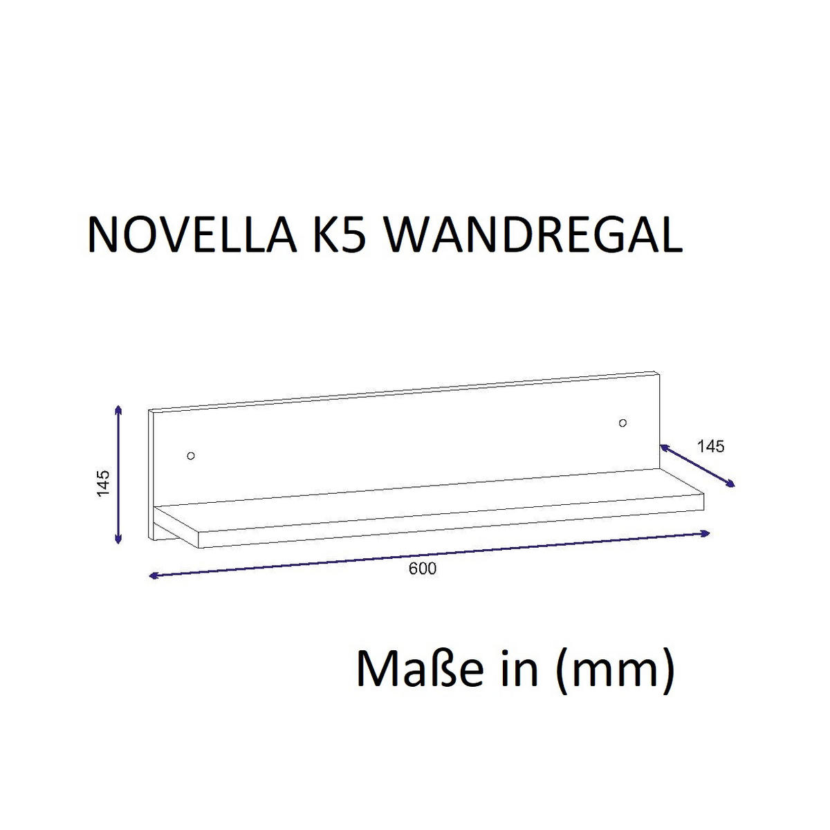 WANDREGAL Novella K5 Weiß - Weiß, Holzwerkstoff (60/14.5/14.5cm) - moebel17