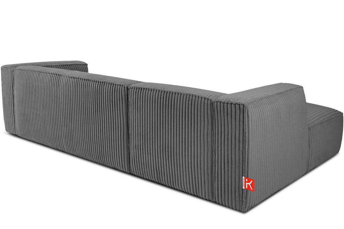 ECKSOFA-LINKS FEROX Modern, Cord-Stoff, dunkelgrau - Dunkelgrau, Textil (305/175cm) - KONSIMO®