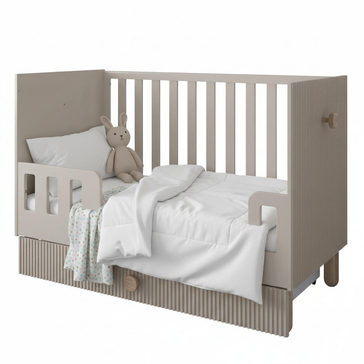 GITTERBETT Bebella - Mintgrün, Naturmaterialien (60/120cm) - kiki design