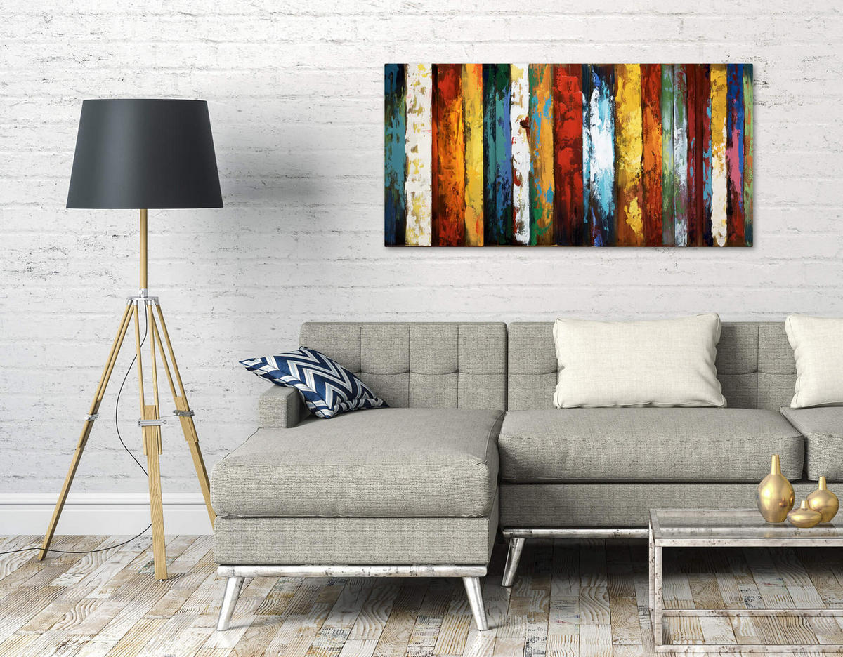 METALLBILD Bunt 120/60 cm - Multicolor, Metall (6/60cm) - KUNSTLOFT