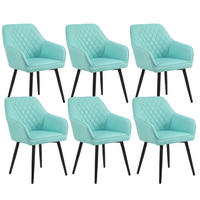 ARMLEHNSTUHL-SET 6 Stück in Kunstleder(YZ8) - Türkis, Textil (59/78/65cm) - HOMAVO