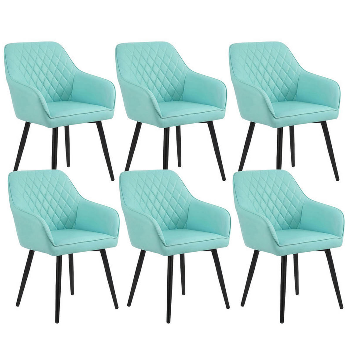 ARMLEHNSTUHL-SET 6 Stück in Kunstleder(YZ8) - Türkis, Textil (59/78/65cm) - HOMAVO