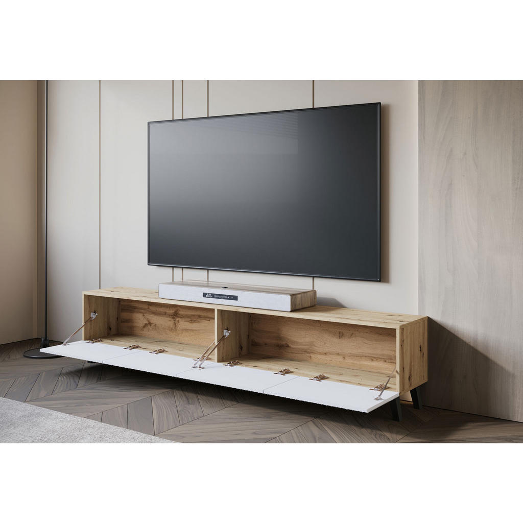 Thumbnail - Feldmann-Wohnen Lowboard, Weiß, Eiche, Holz, 190x39x32 cm, Wohnzimmer, Wohnwände, Lowboards, Lowboards stehend