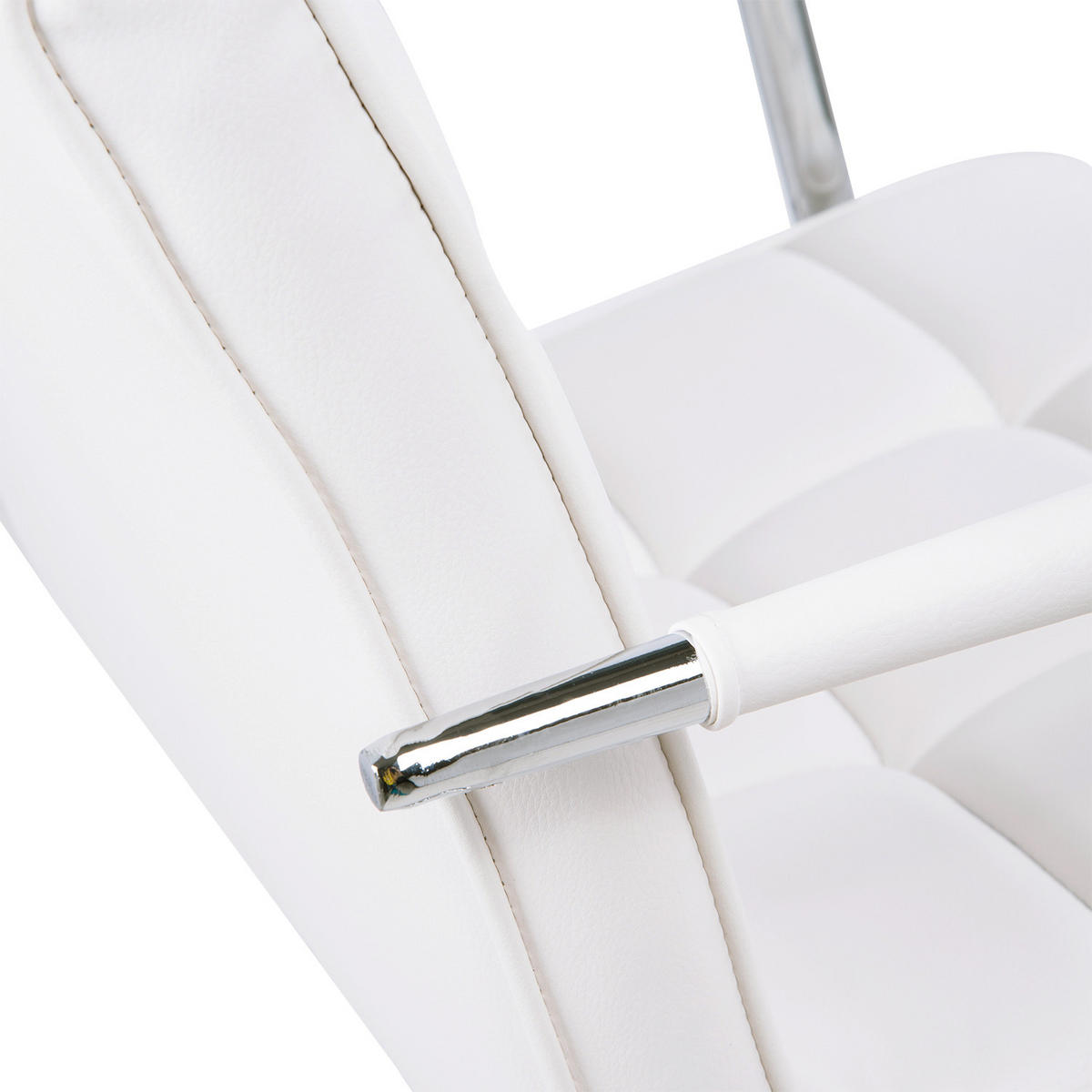 BÜROSTUHL Drehstuhl Rollhocker Drehhocker Arbeitshocker Stuhl Sessel Weiß - Weiß, Kunststoff (54/99/52.5cm) - HOMCOM