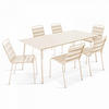 GARTENSET 7-tlg., Elfenbeinfarbe - Creme, Metall - Oviala