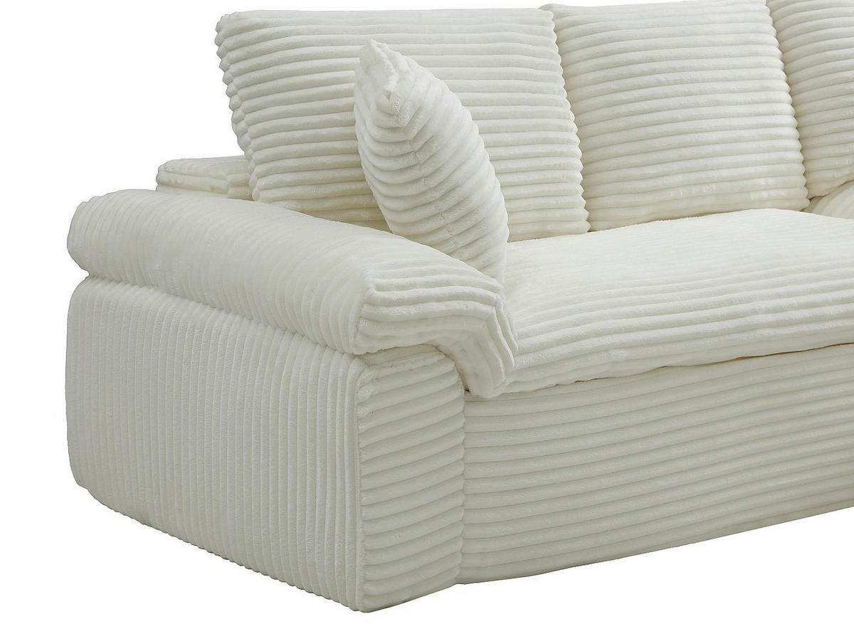 SOFA - 3 Personen - samt - gebrochenes weiß Dorepa - Weiß, Textil (246/101cm) - Vente-Unique