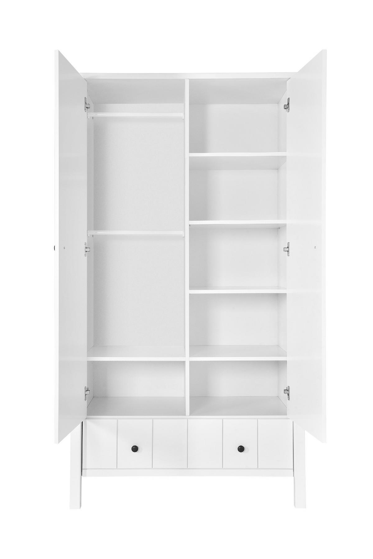 KINDERKLEIDERSCHRANK Allpin_2, 2-türig – ideal für das Kinderzimmer - Weiß, Holzwerkstoff (102/190/55cm) - RAUMHIRSCH FURNITURE