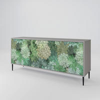 SIDEBOARD SUCCULENT CLUSTER, Graue Oberfläche, 164,5x42x72,5 cm, 3 Türen - Schwarz/Grau, Holzwerkstoff/Metall (164.5/72.5/42cm) - SpaceRebels