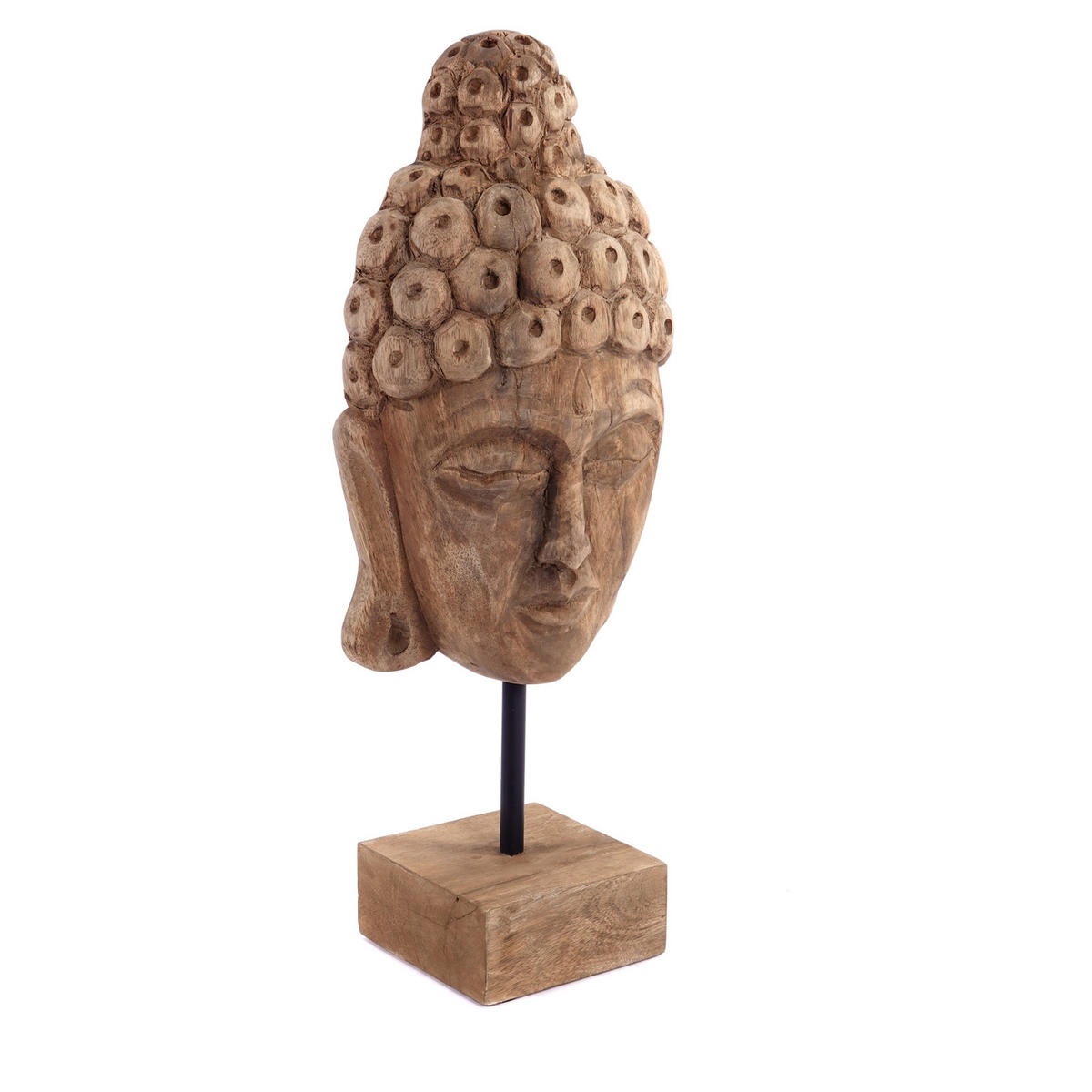 SKULPTUR Buddha Bali Mangoholz, auf Sockel naturfarben - Naturfarben, Holz (20/49/19cm) - CREEDWOOD