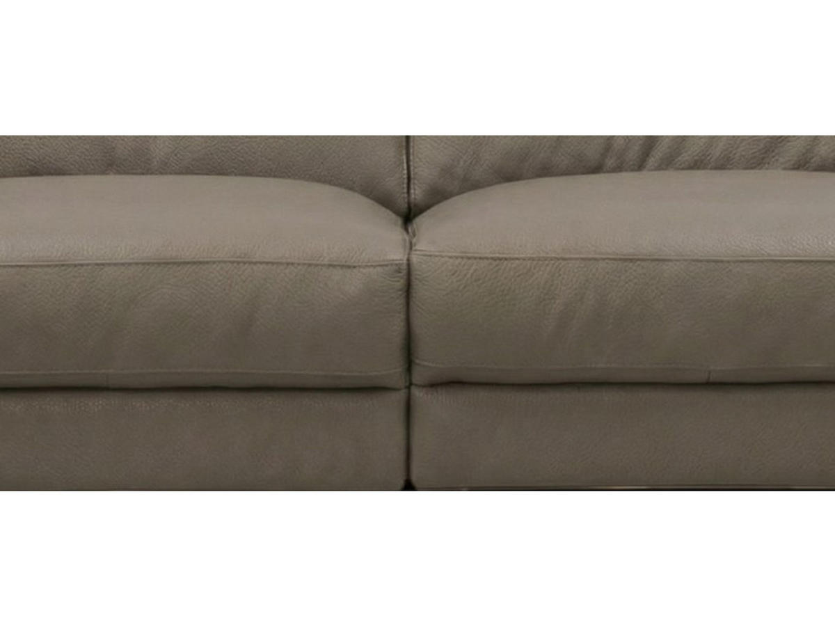 3-SITZER Sofa Planet Echtleder mit 1 x Relaxfunktion Greige - Greige, Leder/Metall (200/80/110cm)