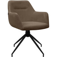ESSZIMMERSTUHL Cord Taupe - Taupe/Schwarz, Textil/Metall (58/85/60cm) - CLP