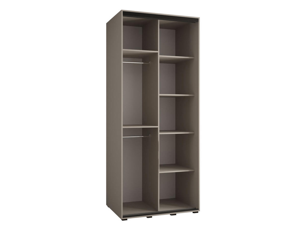 KLEIDERSCHRANK Dakota 3 100 cm - Beige/Schwarz, Holzwerkstoff/Kunststoff (100/235/60cm) - MIRJAN24