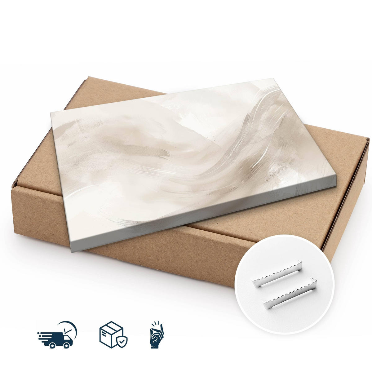 LEINWANDBILD Abstraktion Moderne Kunst für Wohnzimmer 40/30 cm - Beige/Braun, Textil (40/30cm) - Muralo