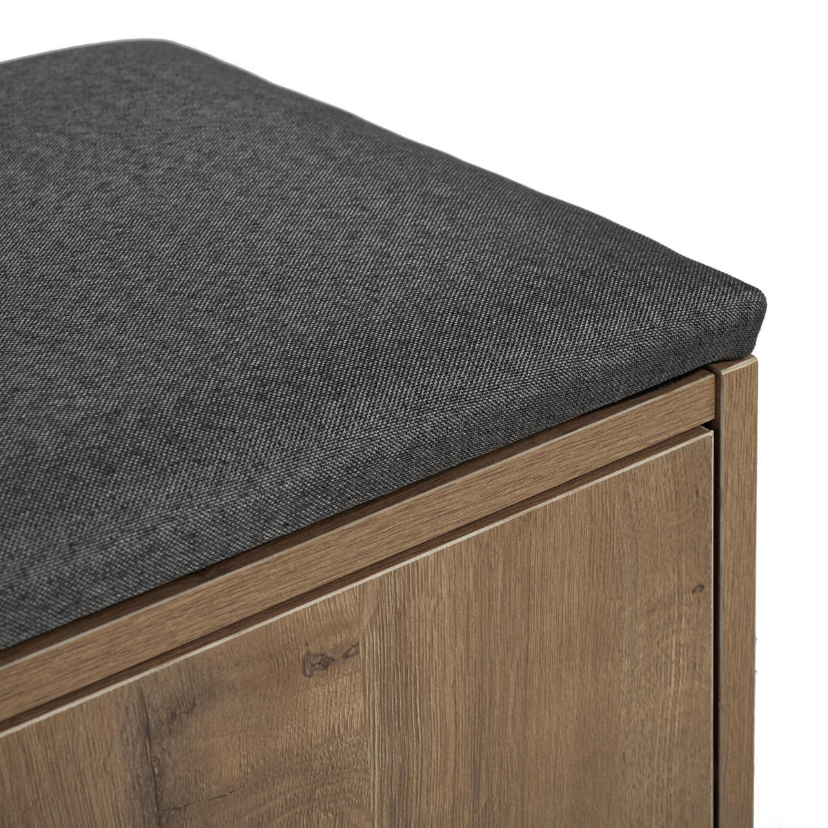 SCHUHSCHRANK aus Spanplatte 120x34x82cm in Natur mit Sitzpolster - Naturfarben, Holzwerkstoff (120/82/34cm) - Modfu