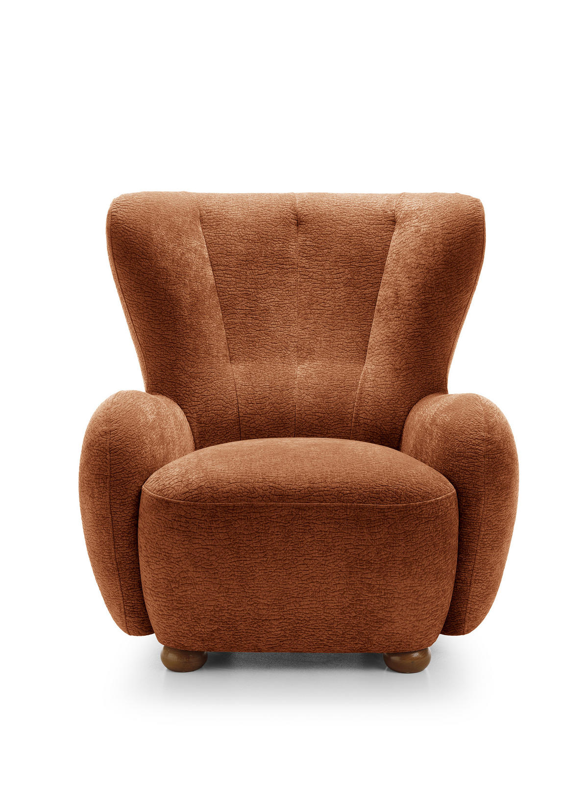 SESSEL MIST, Polstersessel Klassisch Loungesessel, Chenille-Stoff Orange - Orange, Holz/Holzwerkstoff (88/91/100cm) - MASSENO