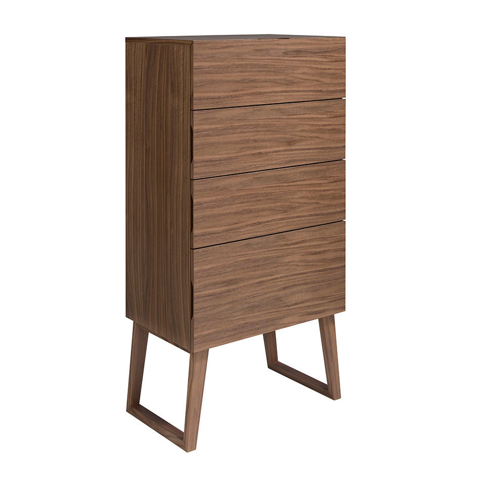 KOMMODE Chiffonier Nussbaum 59/45/120 cm - Walnussfarben, Holz (59/120/45cm) - ANGEL CERDA