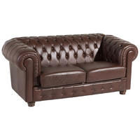 SOFA 2-Sitzer Kalea Bezug Wischleder Buche nussbaum dunkel / braun - Braun, Leder (172/76/98cm) - 58aufmkessel