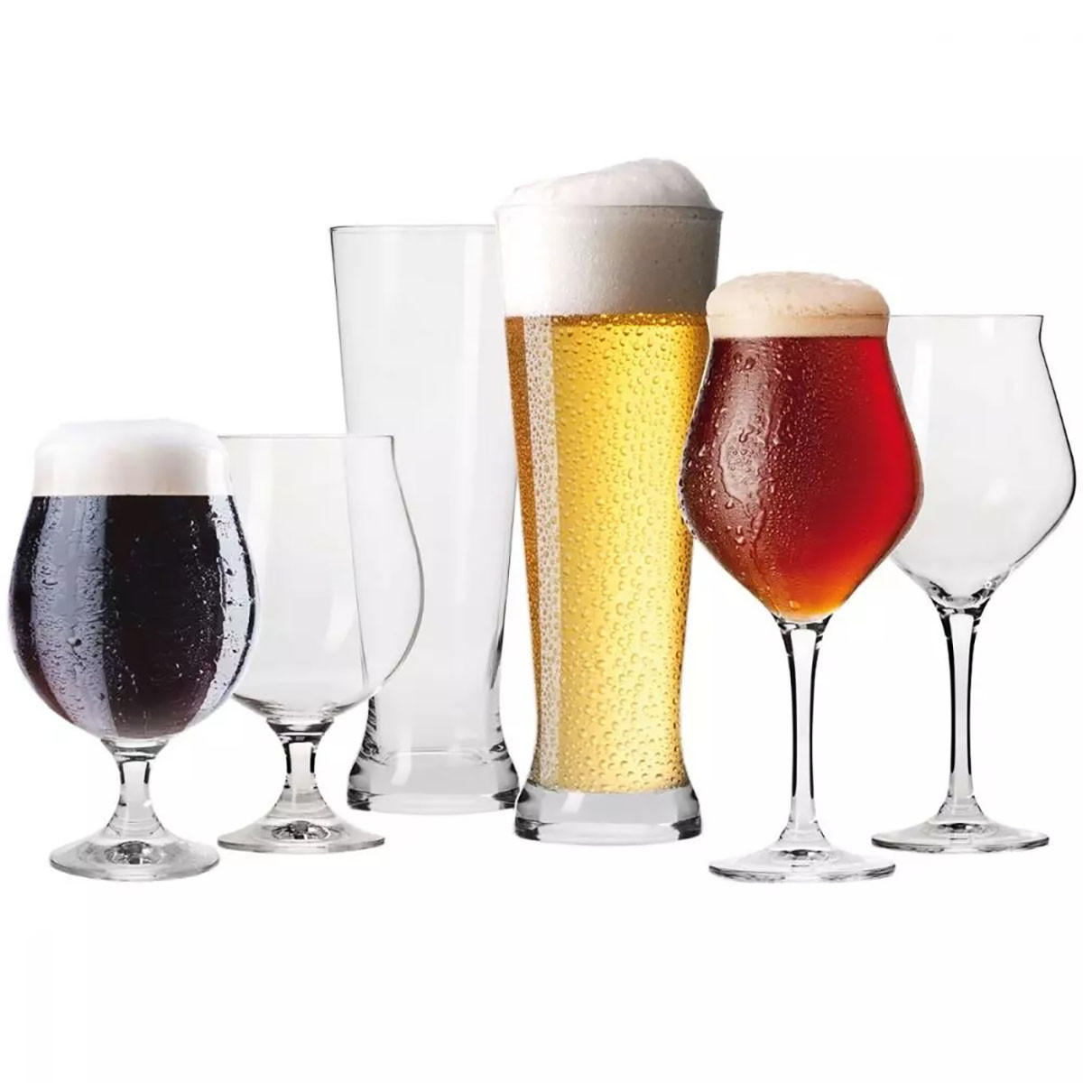 BIERGLÄSER SET Brewery, 6er-Set, 420 ml, 500 ml - Transparent, Glas (0.5L) - Krosno Glass
