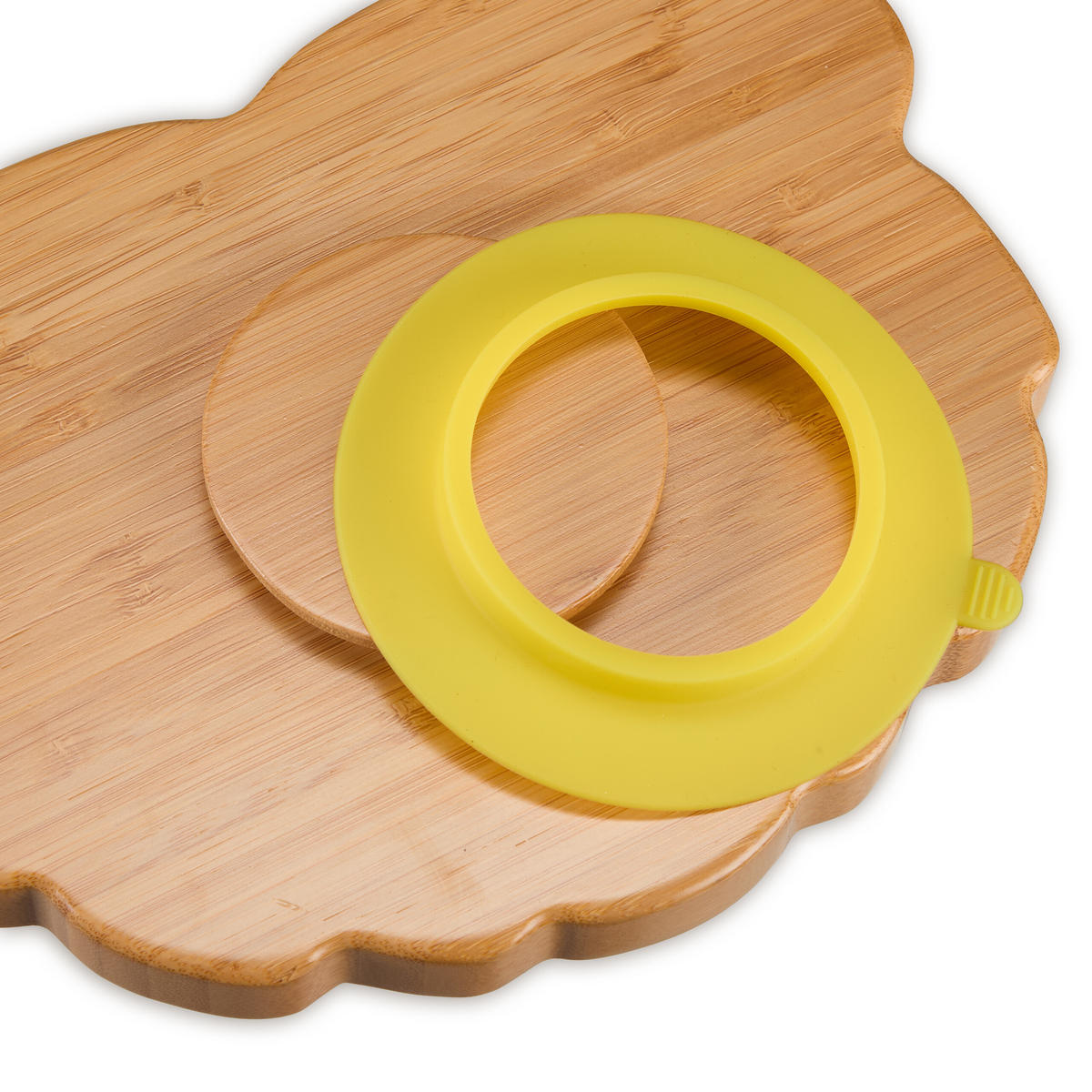 BABYTELLER Natur Bambus Saugnapf Löwe 3-Fach - Hellbraun, Holz/Kunststoff (23.5/3/18cm) - Relaxdays