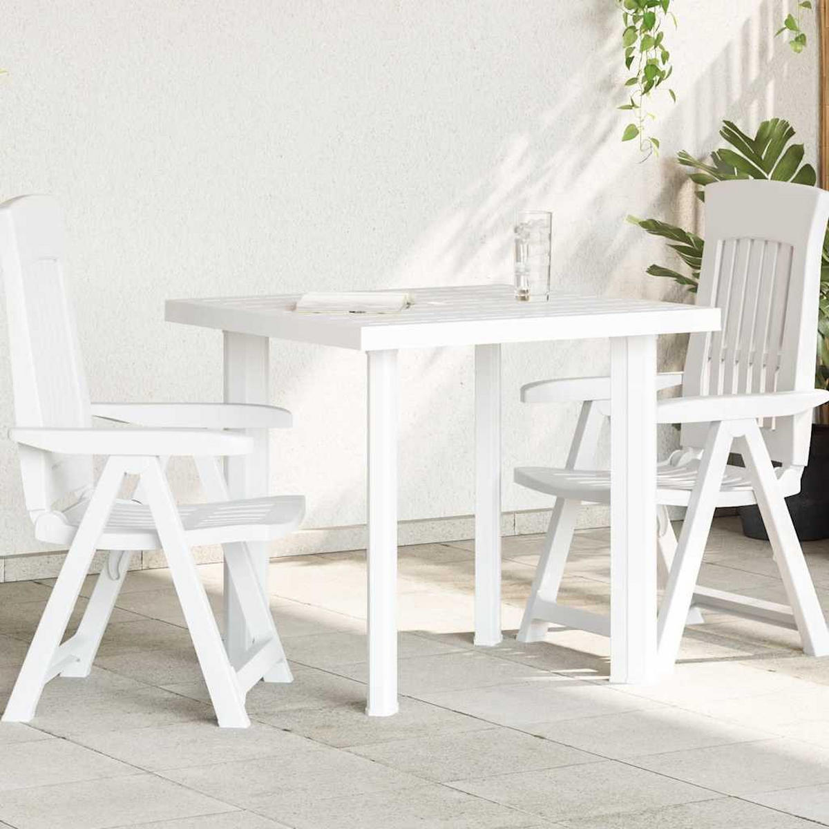 GARTENTISCH Weiss 80/75/72 Cm Kunststoff - Weiß, Kunststoff (75/80/72cm) - vidaXL
