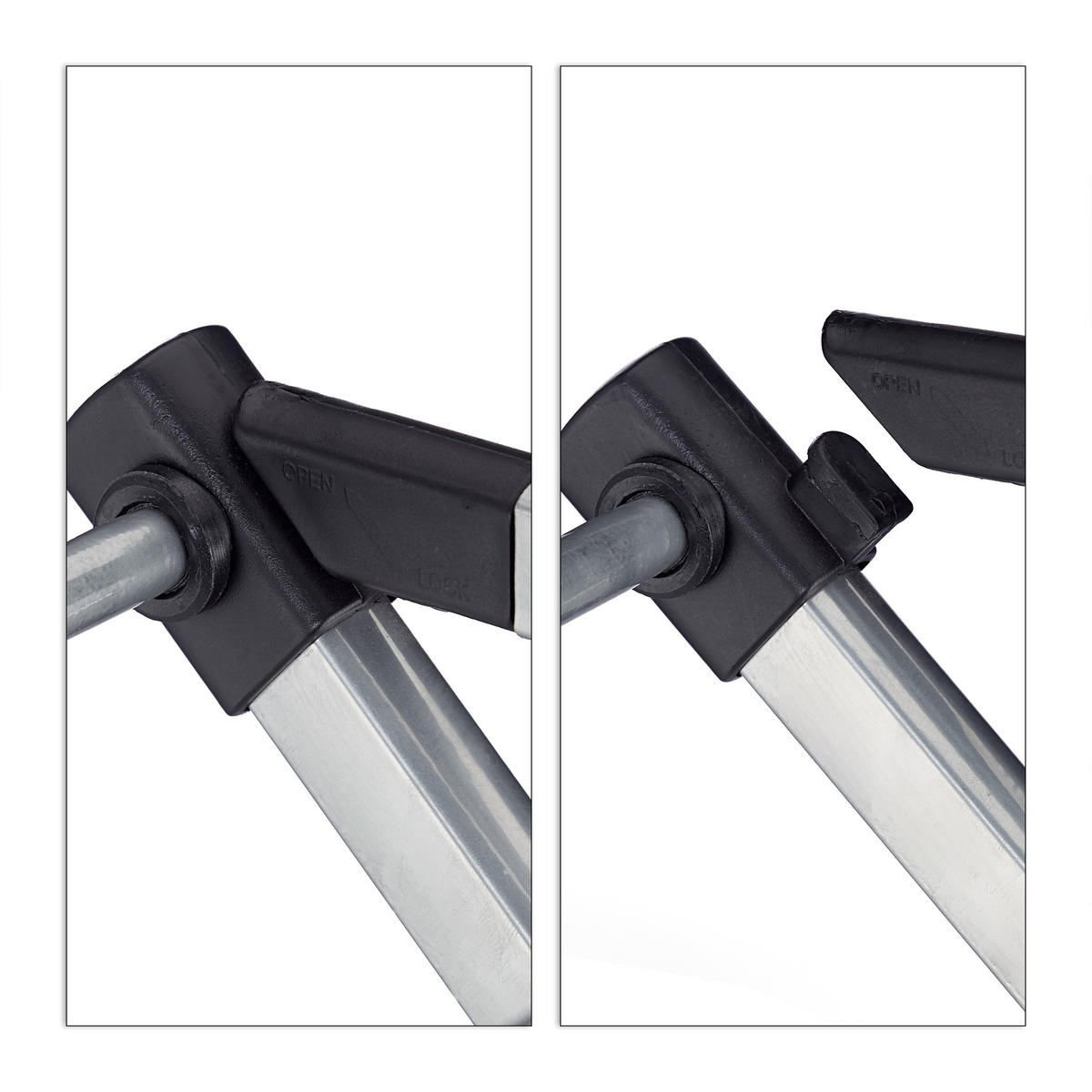 STOJAN na prádlo - sivá, kov/plast (74/106/38cm) - Relaxdays