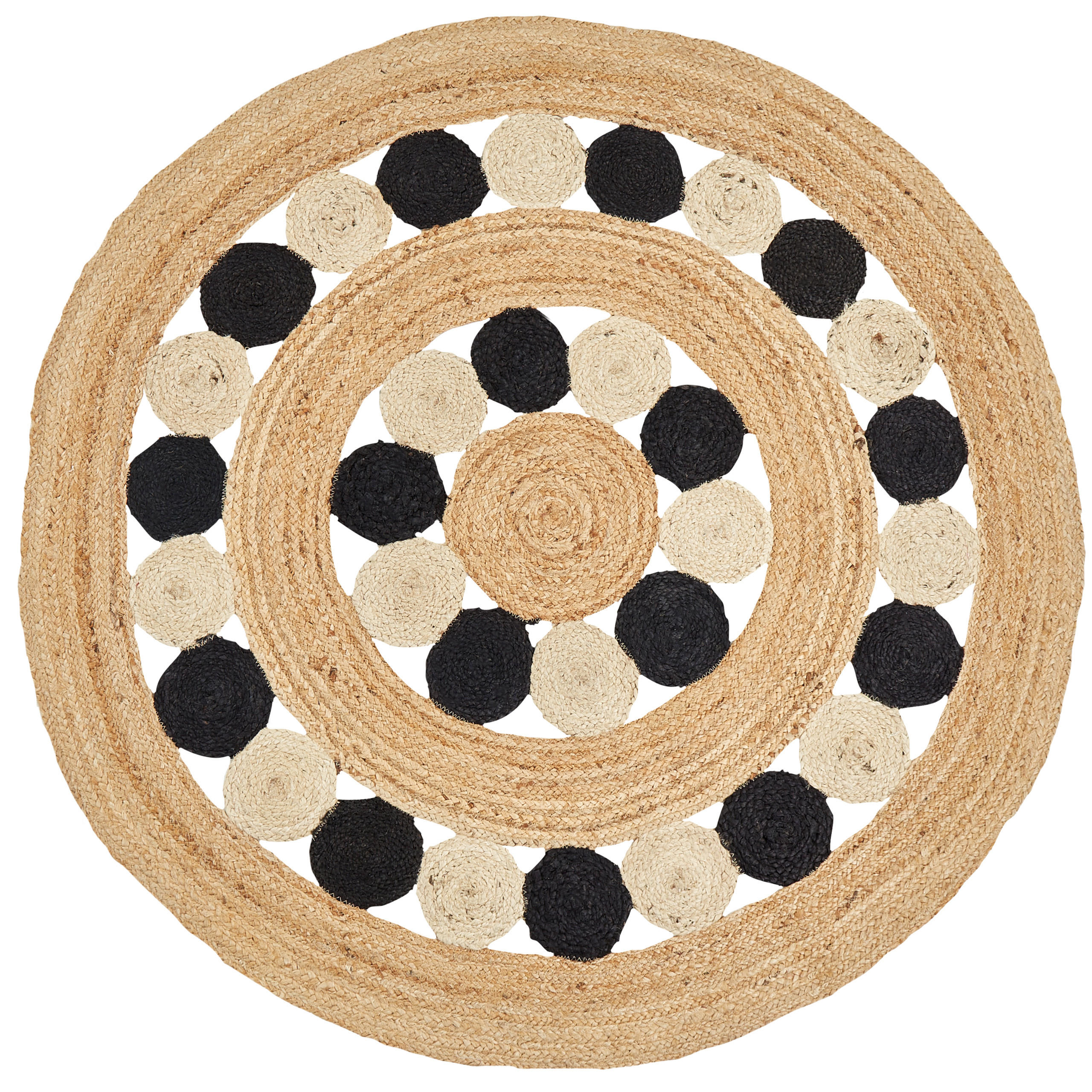 TEPPICH geflochten Hovit 140/140 cm - Beige, Naturmaterialen (140/140cm) - Beliani