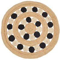 TEPPICH geflochten Hovit 140/140 cm - Beige, Naturmaterialen (140/140cm) - Beliani