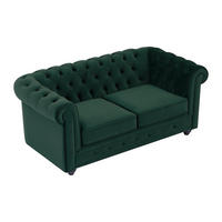 SOFA 2-Sitzer - Samt - Grün - CHESTERFIELD - Grün, Textil (168/72/88cm) - Vente-Unique