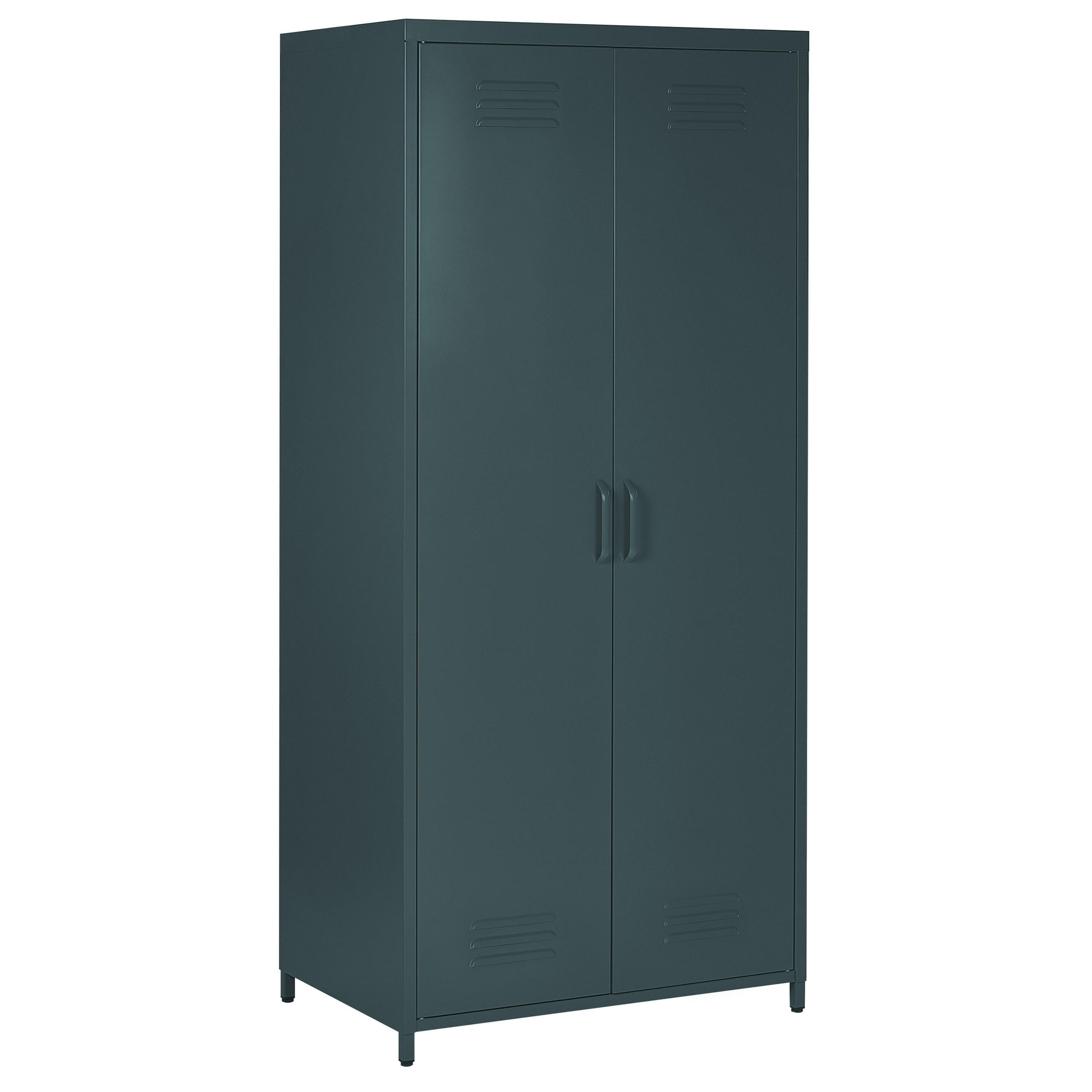 GARDEROBENSCHRANK Stahl dunkelgrau matt 4 Fächer Varna - Grau, Metall (76/171/50cm) - Beliani