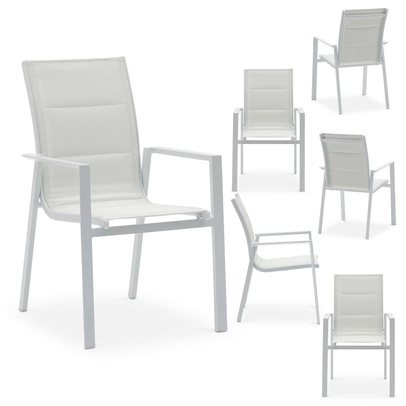 GARTENSTÜHLE TRAPANI 6er-Set weiß - Weiß, Metall (42/91/43cm) - IDIMEX