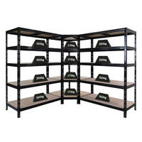 ECKREGAL und 2 Schwerlastregale 180x120x60cm Schwarz - Schwarz, Metall (120/180/60cm) - PROREGAL