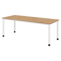 SCHREIBTISCH Serie-H 80/200/74 cm in Wildeiche/Weiß - Wildeiche/Weiß, Holzwerkstoff (80/200/74cm) - bümö