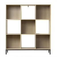 REGAL mit 9 Fächern und Metallfüßen - Apfelbaumfarben, Holzwerkstoff (29.8/103.3/93.5cm) - Calicosy