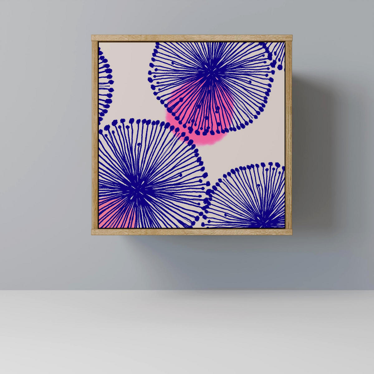 SIDEBOARD MAGIC NATURE, Eichefarben, 57,5x42x75,5 cm, Goldfarbene Metallfüße - Eichefarben/Goldfarben, Holzwerkstoff/Metall (57.5/75.5/42cm) - SpaceRebels