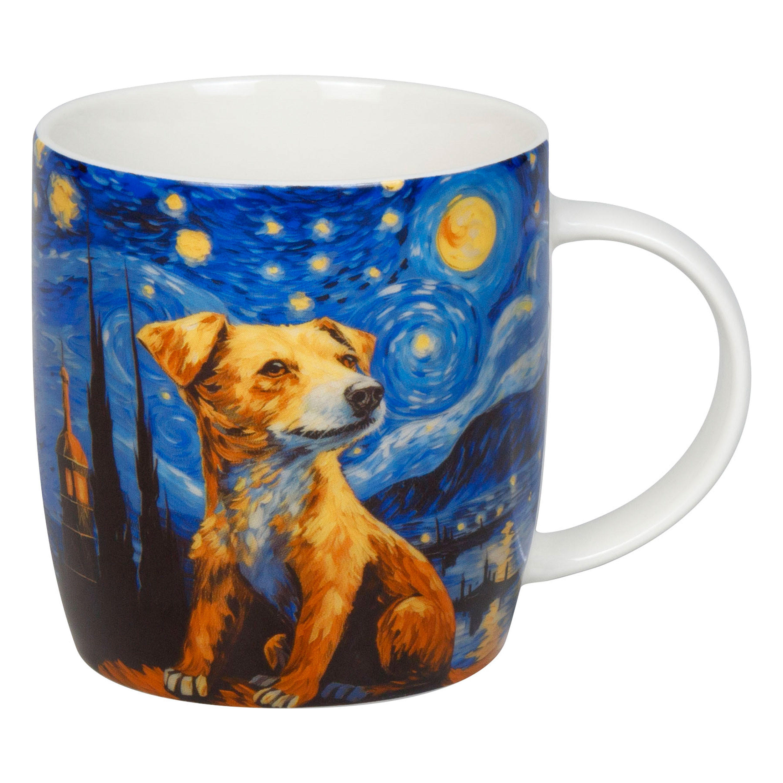 KAFFEEBECHER Arty Animals - Van Goghs Dog - Naturfarben, Keramik (0.4L) - Könitz