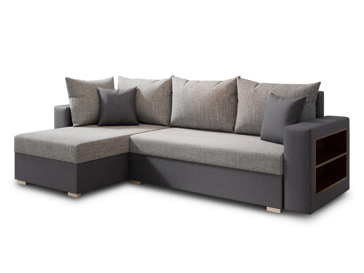 ECKSOFA Lord, Seite: Links - Grau, Holz/Textil (238/141cm) - Sofnet