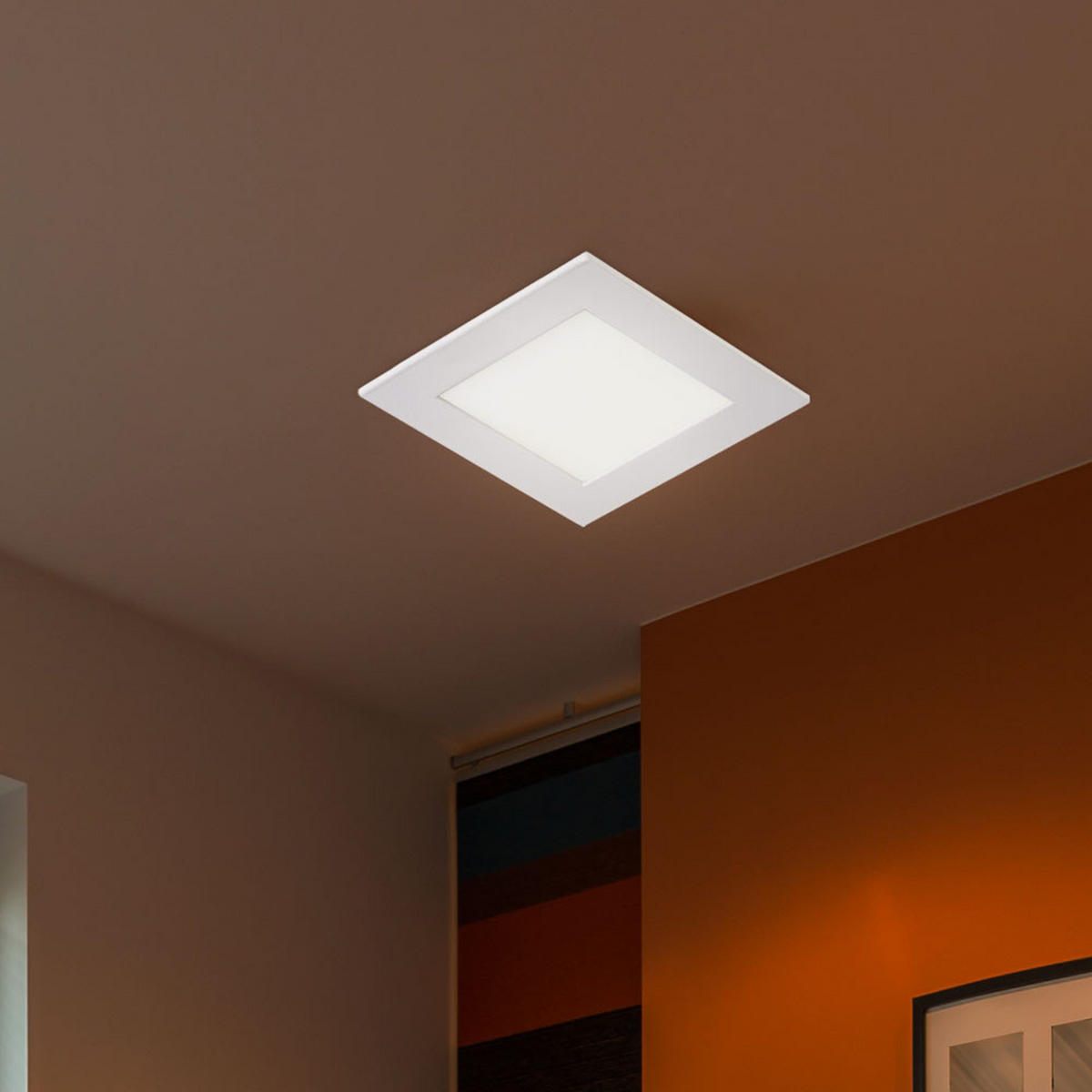 LED EINBAU PANEL Aluminium Weiß - Weiß, Metall (8.4/8.4/1.2cm)