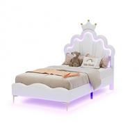 POLSTERBETT 90/200 cm Weiß aus Kunstleder mit LED-Beleuchtung - Weiß, Kunststoff (90/200cm) - OKMYHOME